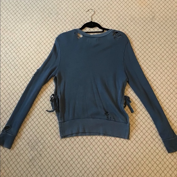 Pam and Gela cozy navy/teal sweater - Picture 2 of 5